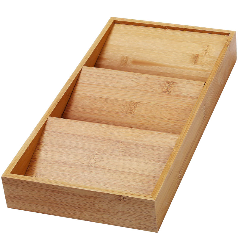 Rebrilliant 3Tier Bamboo 2"H x 8"W x 15"D Drawer Organizer